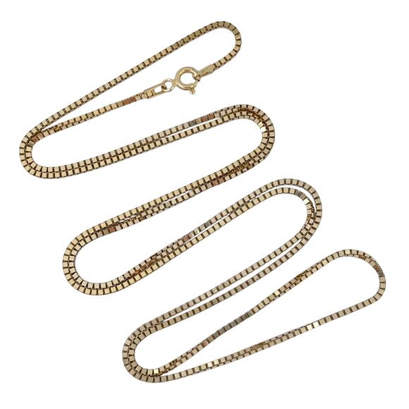 Danecraft Gold Tone Box Link Chain NecklaceItalian Sterling Silver 92530